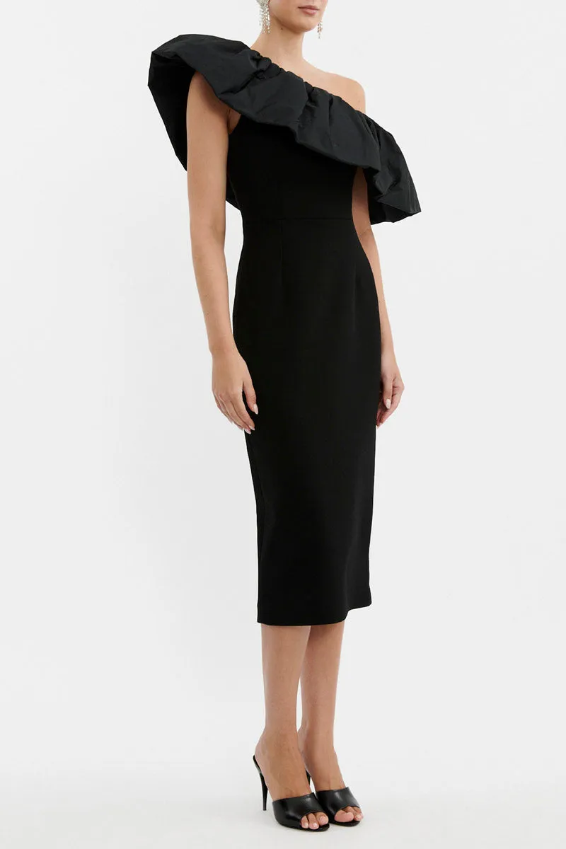 After Hours One Shoulder Midi Dress