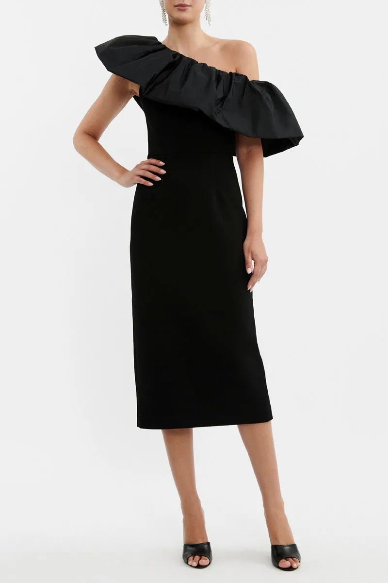 After Hours One Shoulder Midi Dress