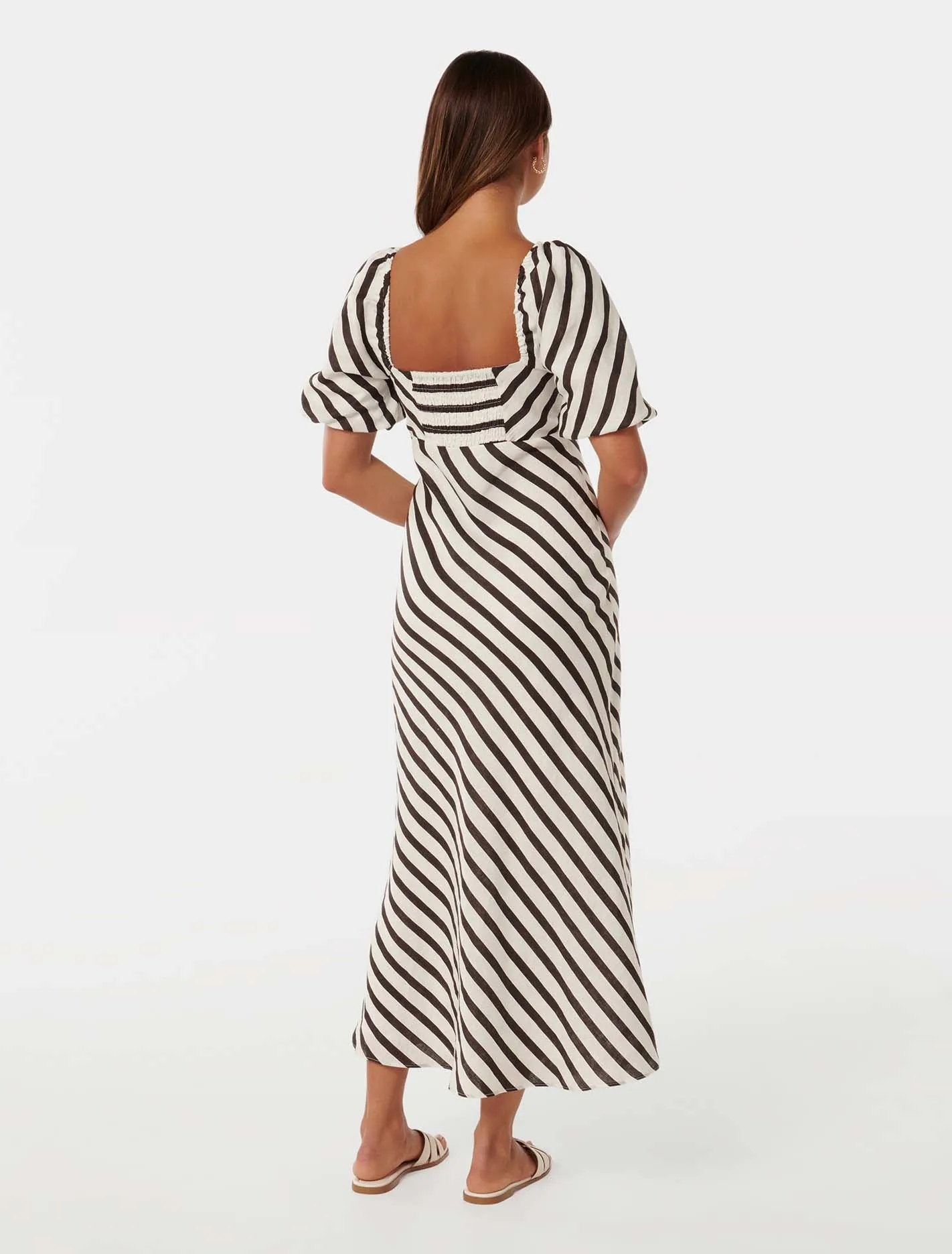 Angela Puff Sleeve Midi Dress