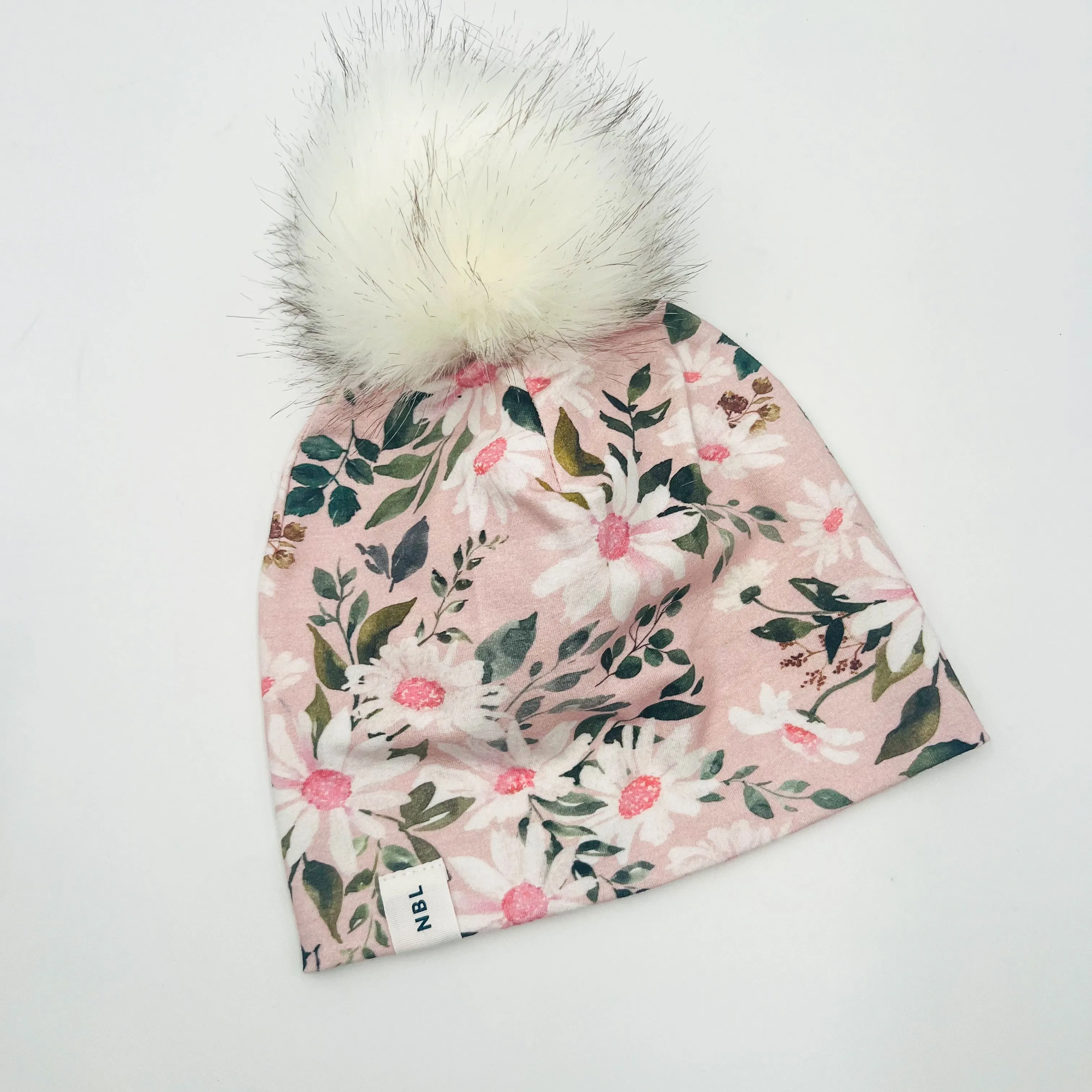 Beanie Hat (pink daisy)