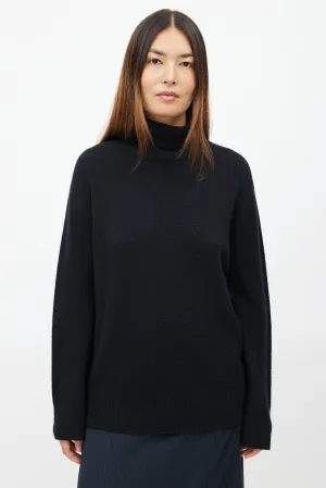 Black Wool Knit Turtleneck