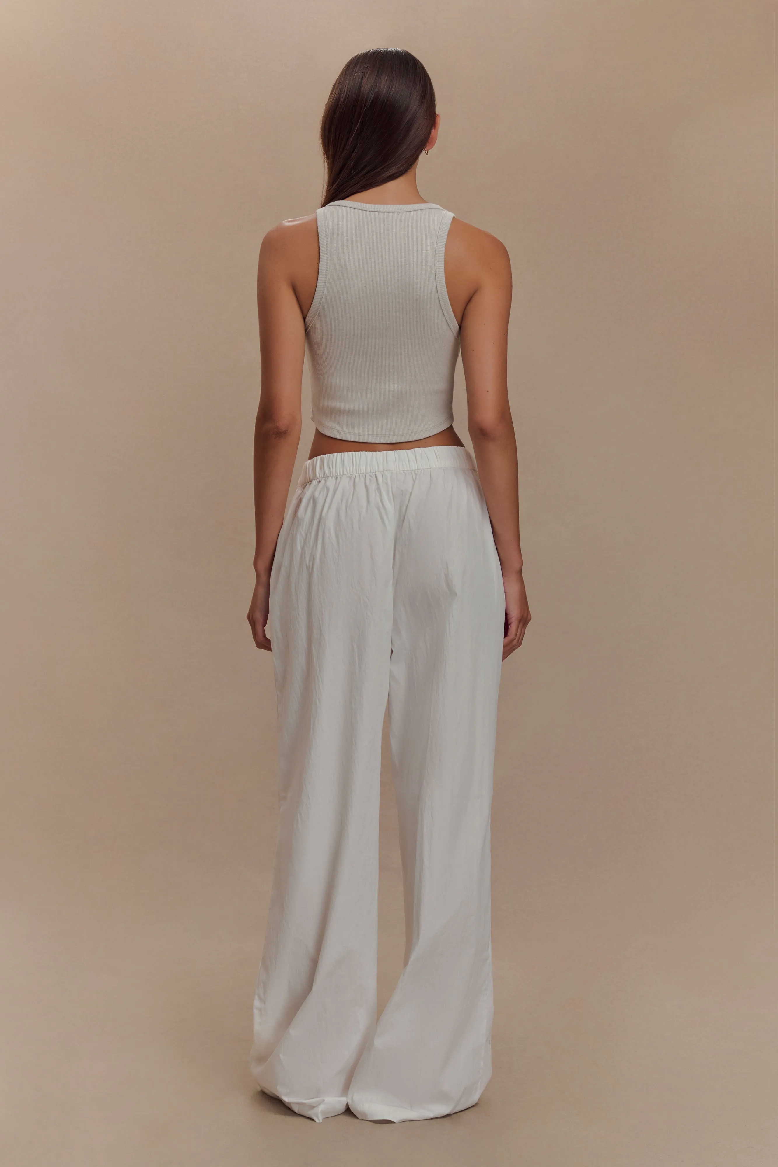 Campbell Cotton Wide Leg Pants - White