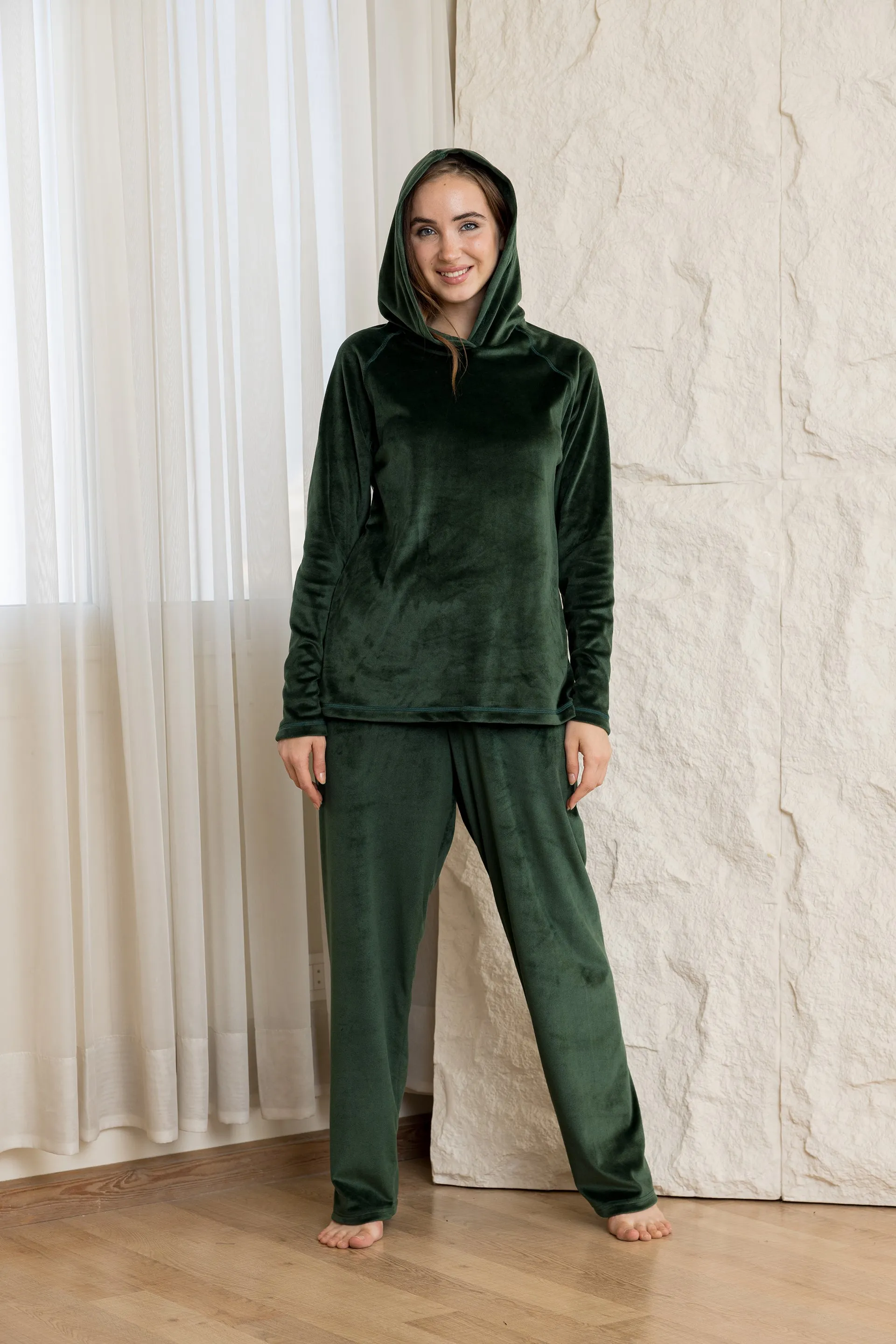 Comfort Hoodie Lounge Set - Emerald Green