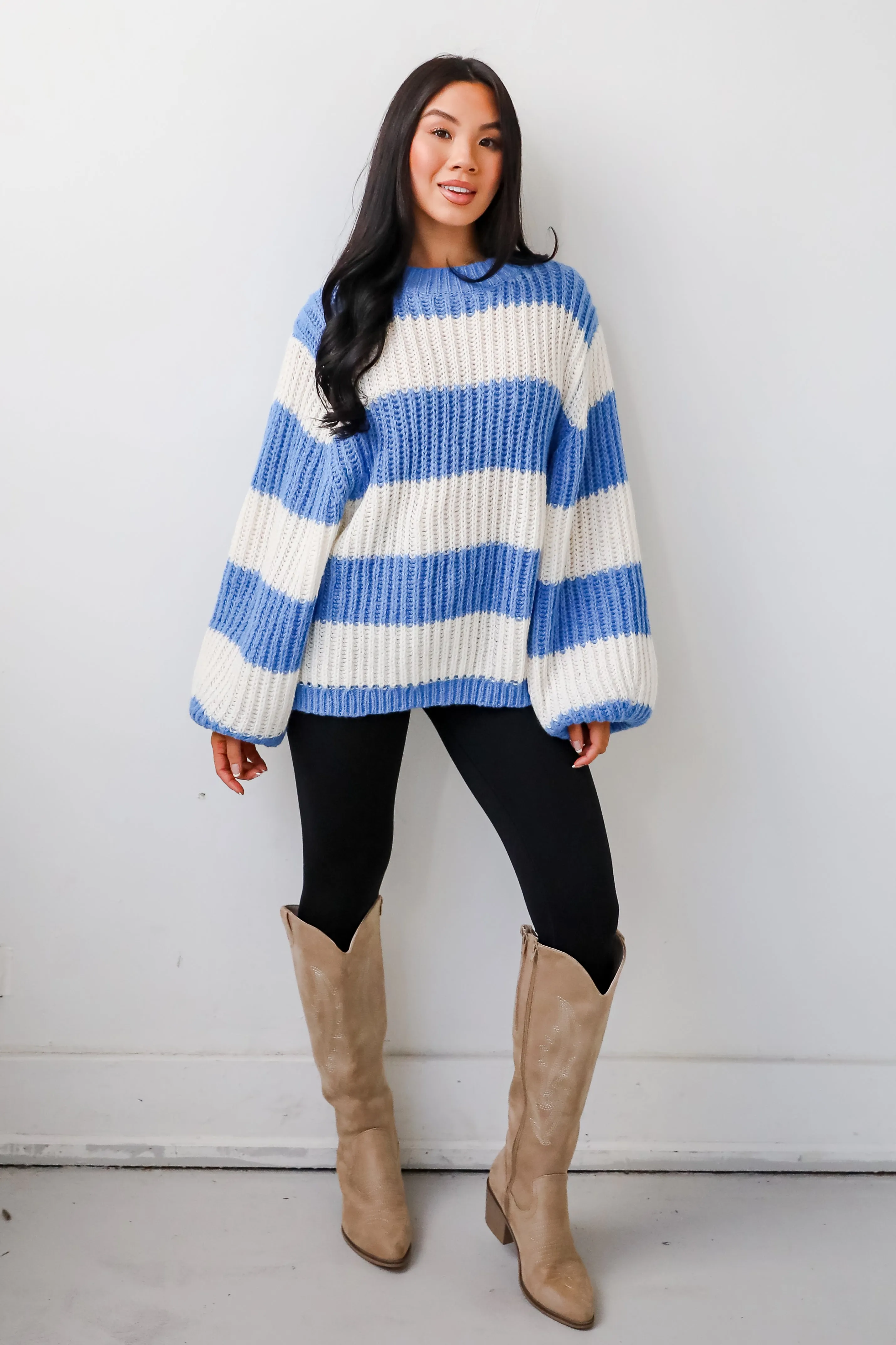 Cozy Aesthetic Striped Oversized Sweater