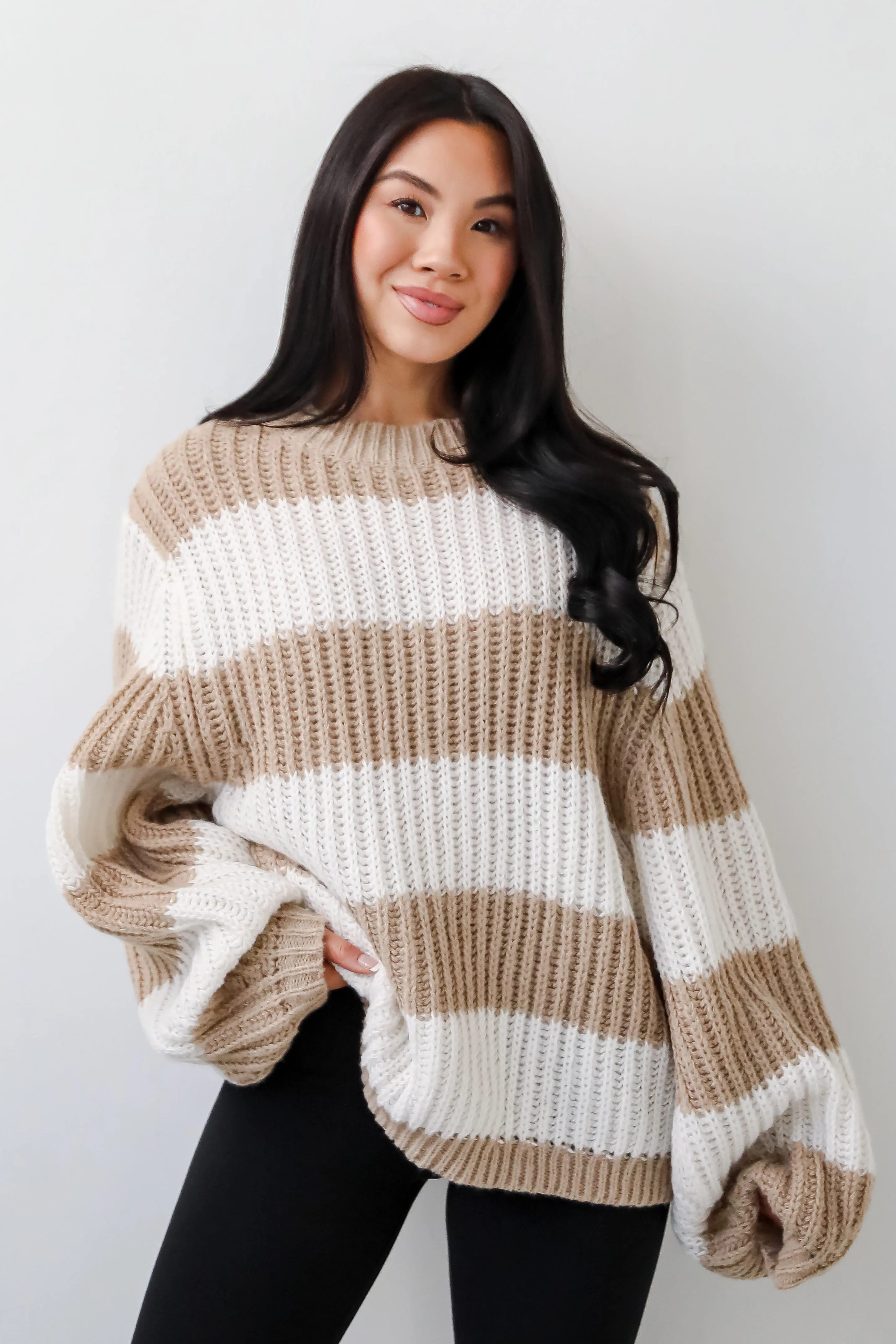 Cozy Aesthetic Striped Oversized Sweater