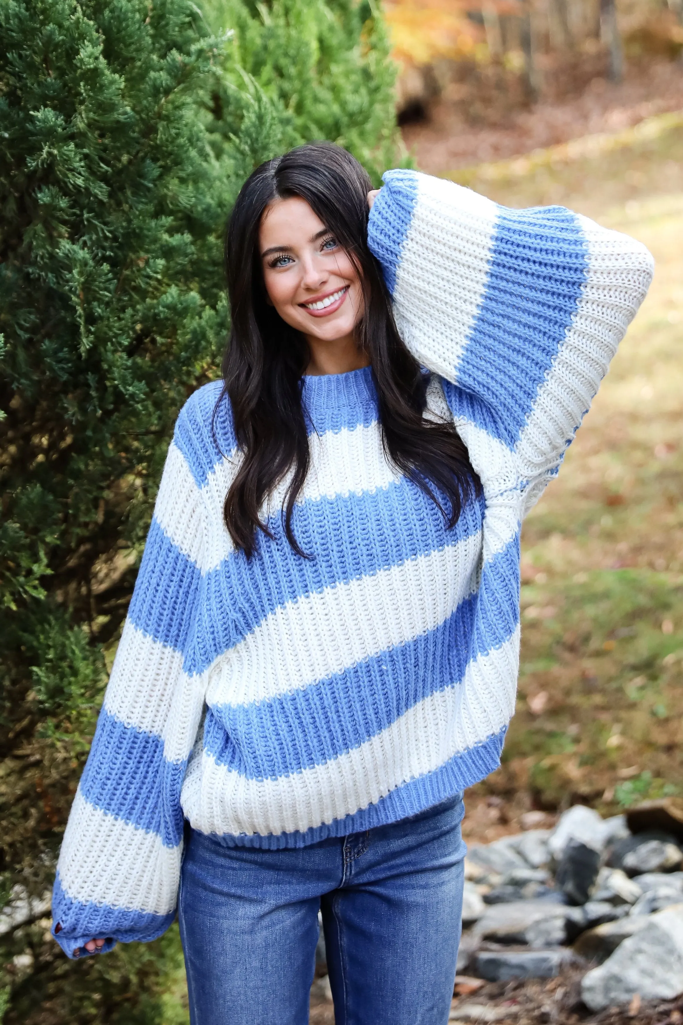 Cozy Aesthetic Striped Oversized Sweater