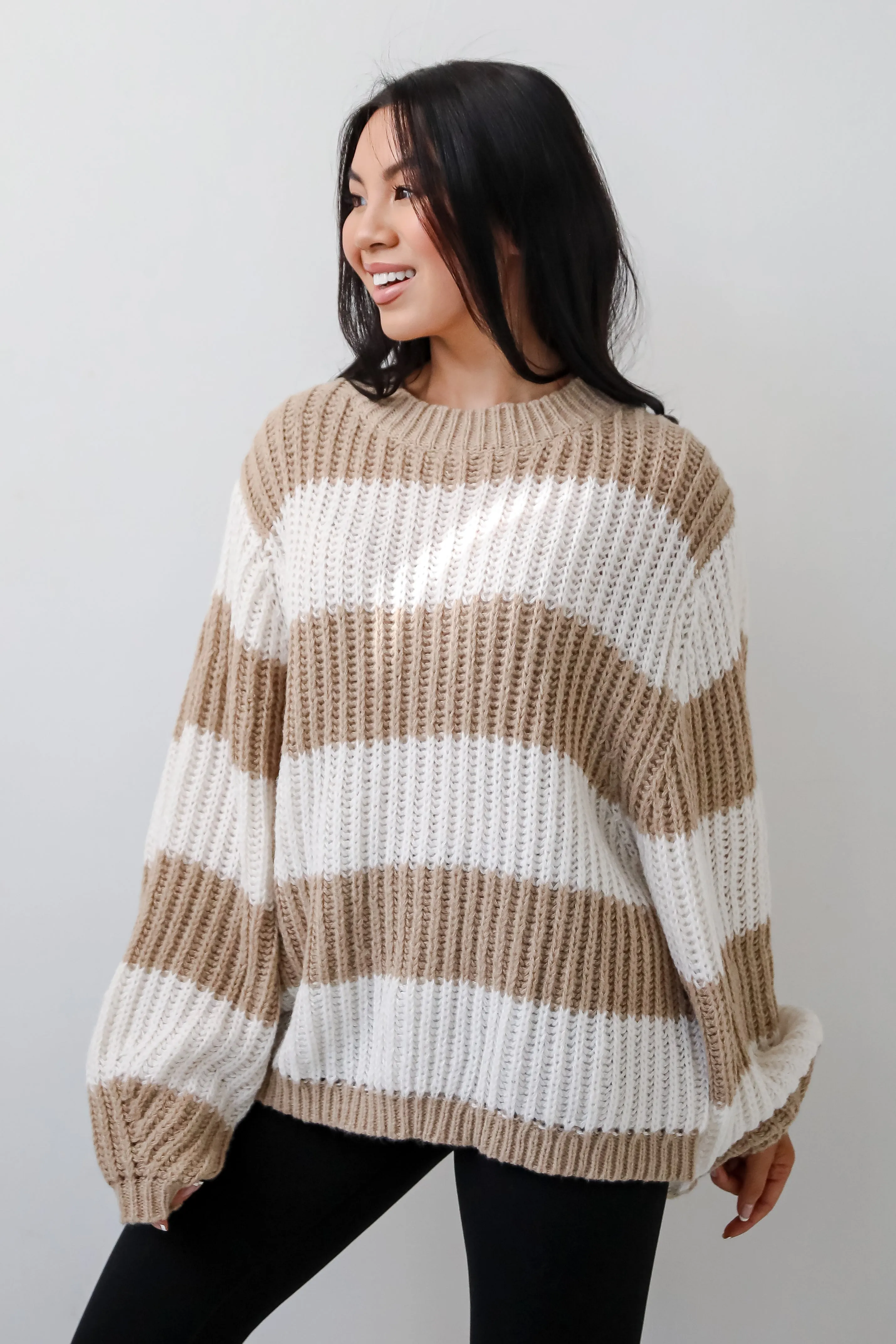 Cozy Aesthetic Striped Oversized Sweater