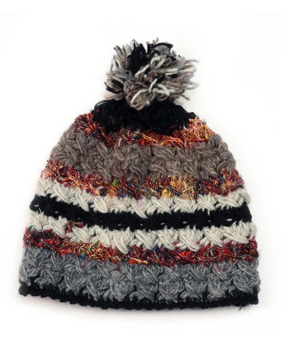 Crochet Beanie with Silk