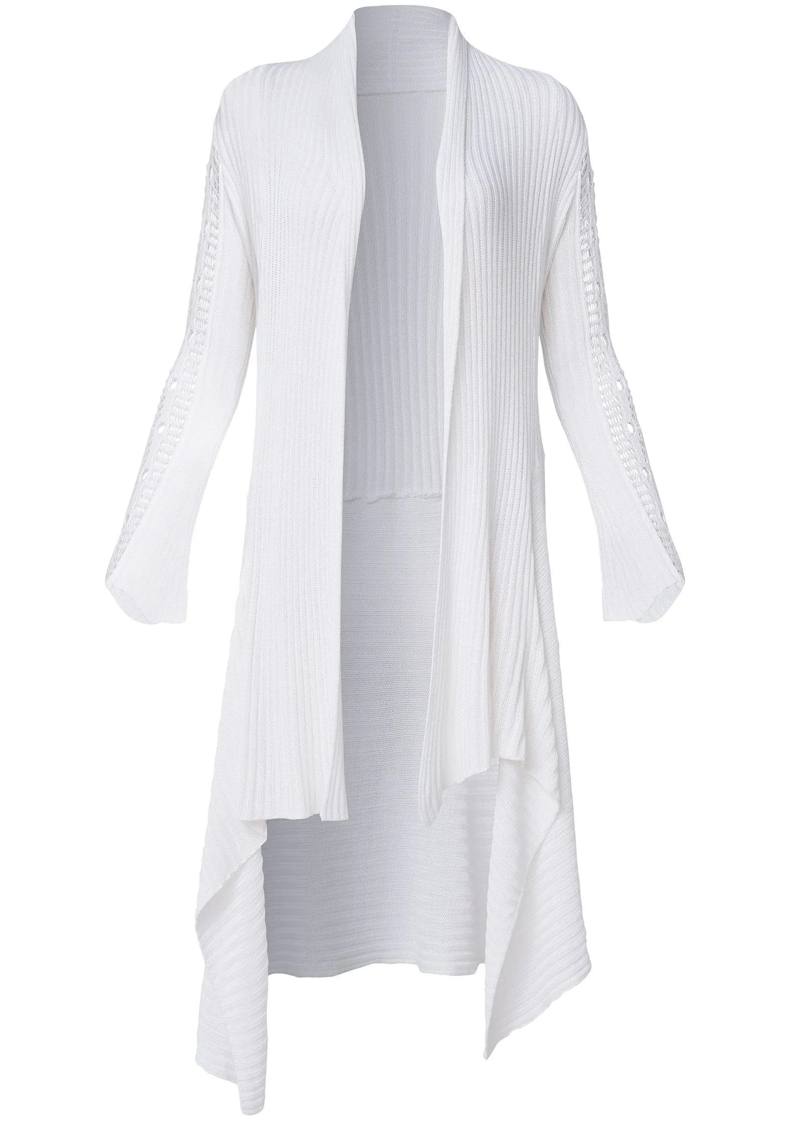 Crochet Sleeve Duster - White