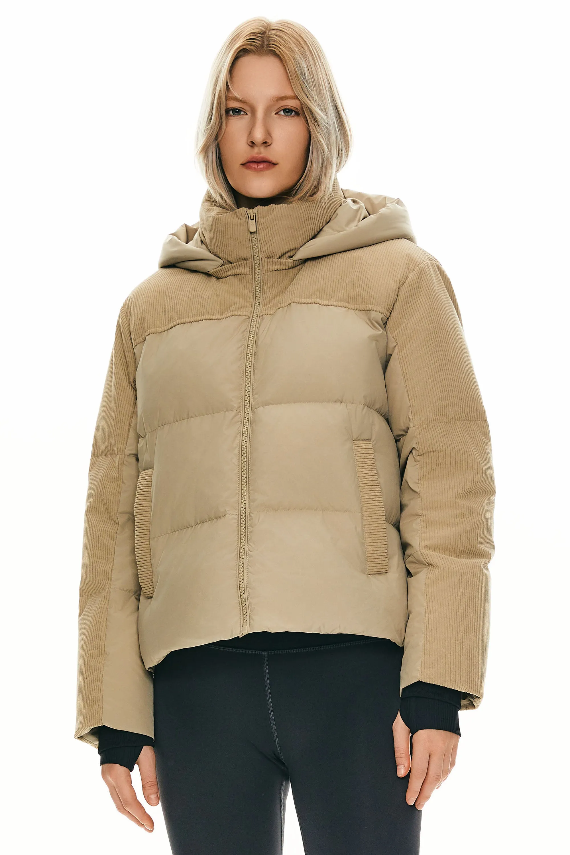 Cropped Puffer Jacket Winter Hooded