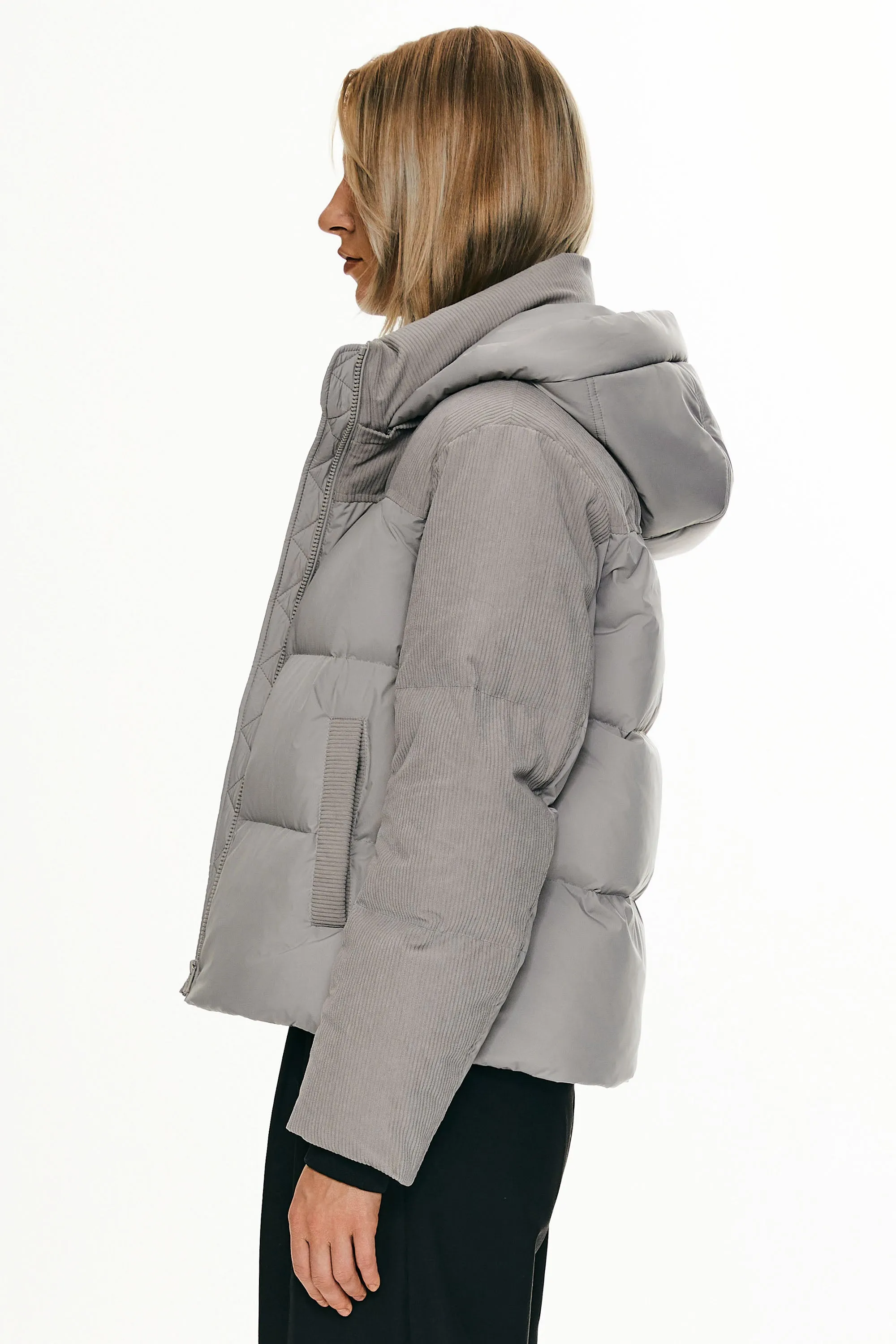 Cropped Puffer Jacket Winter Hooded