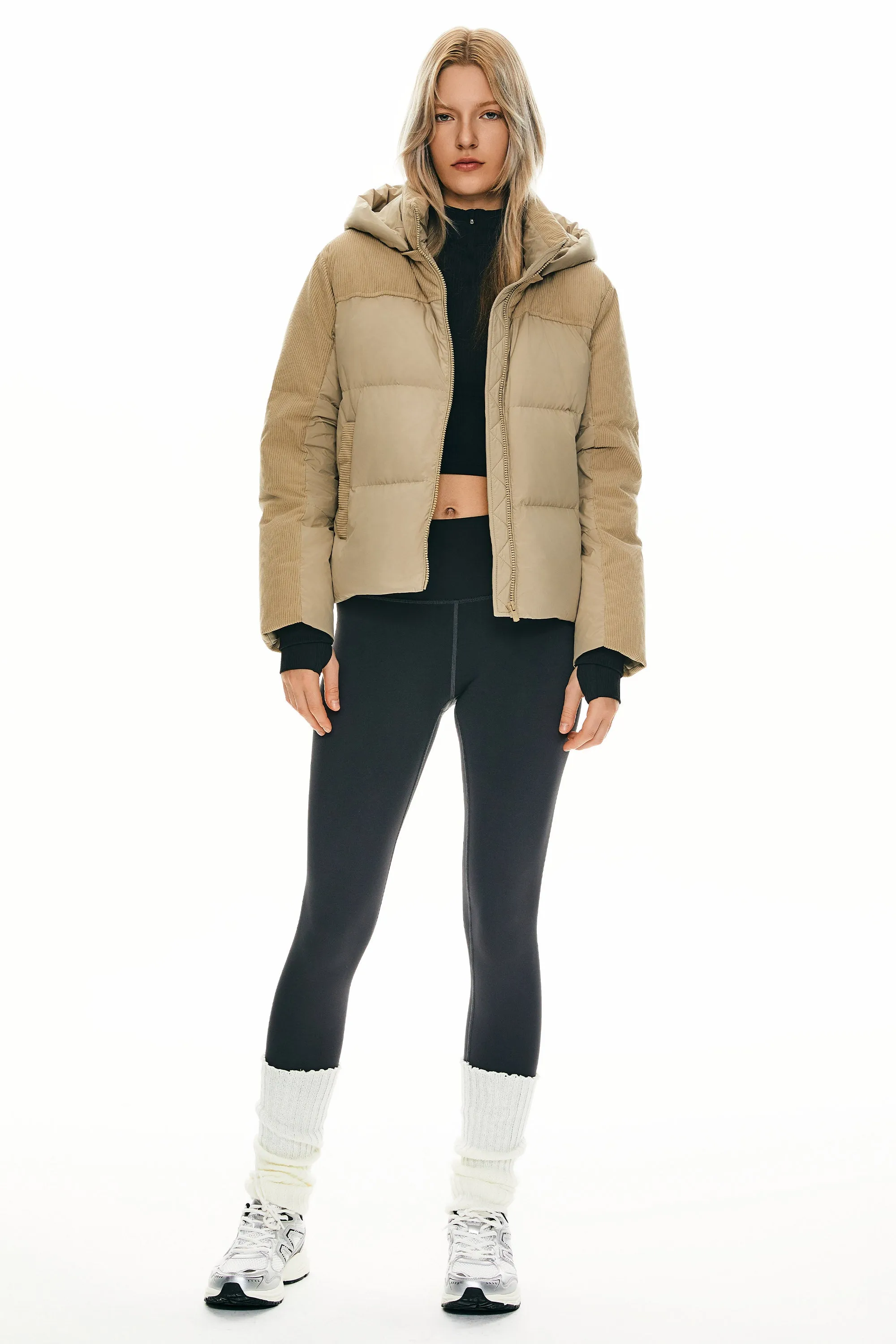 Cropped Puffer Jacket Winter Hooded