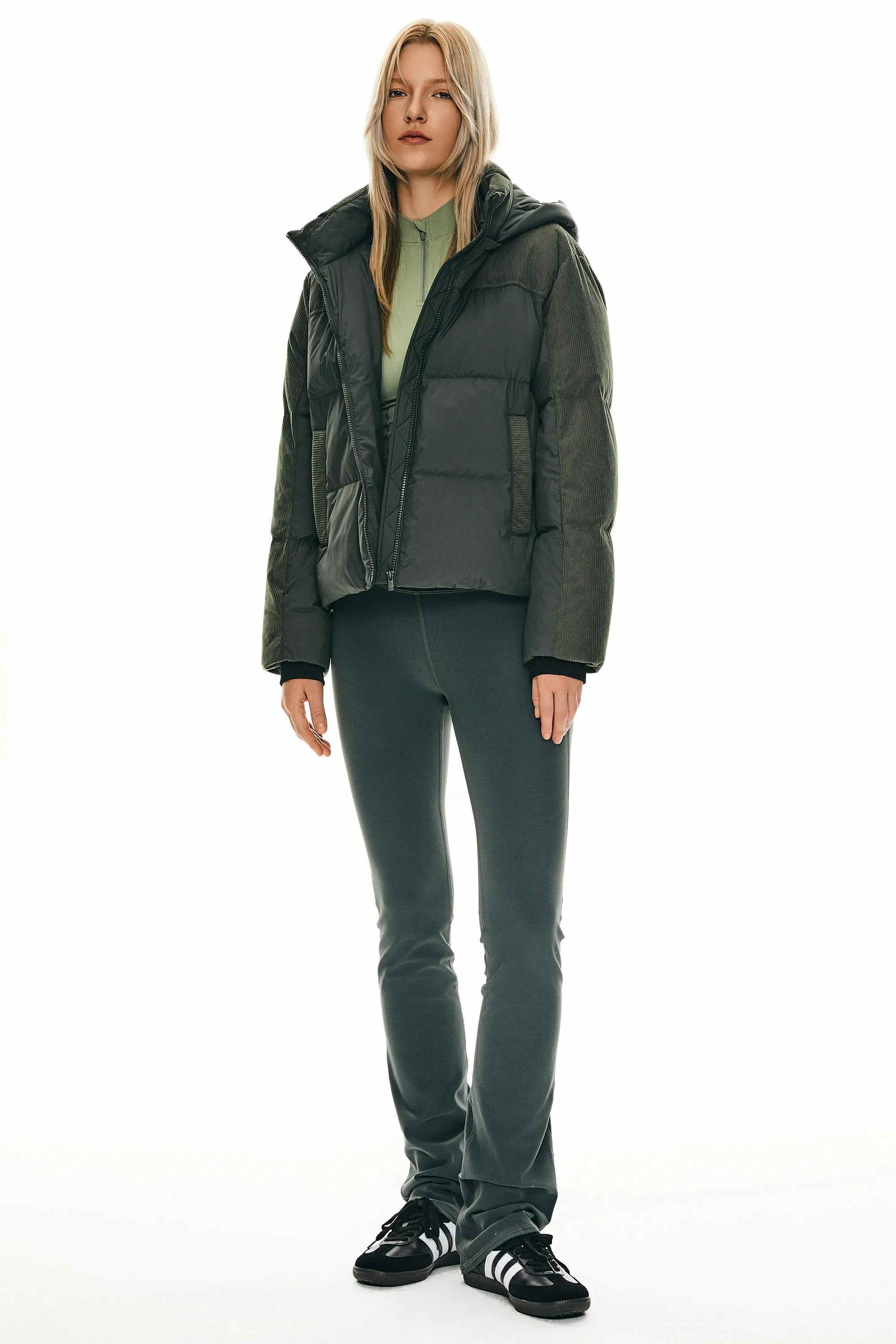 Cropped Puffer Jacket Winter Hooded