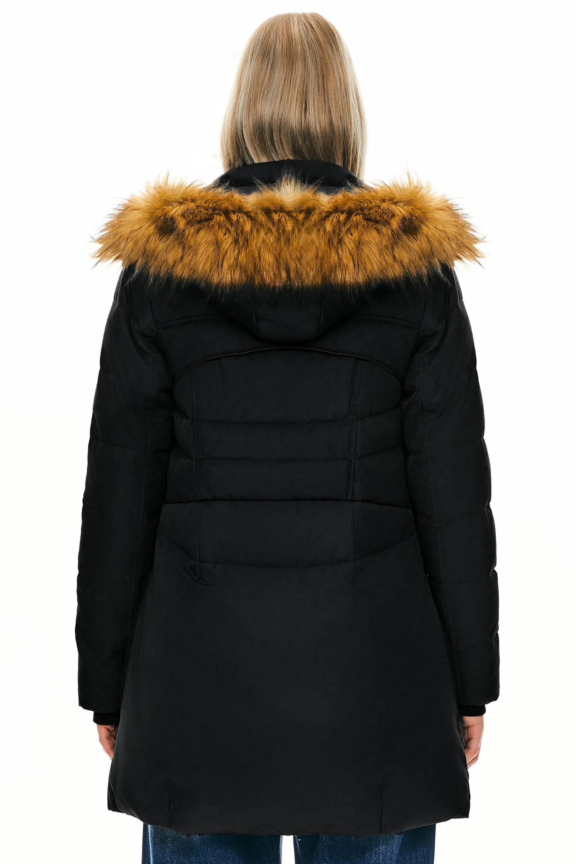 Faux Fur Qulited Puffer Down Jacket