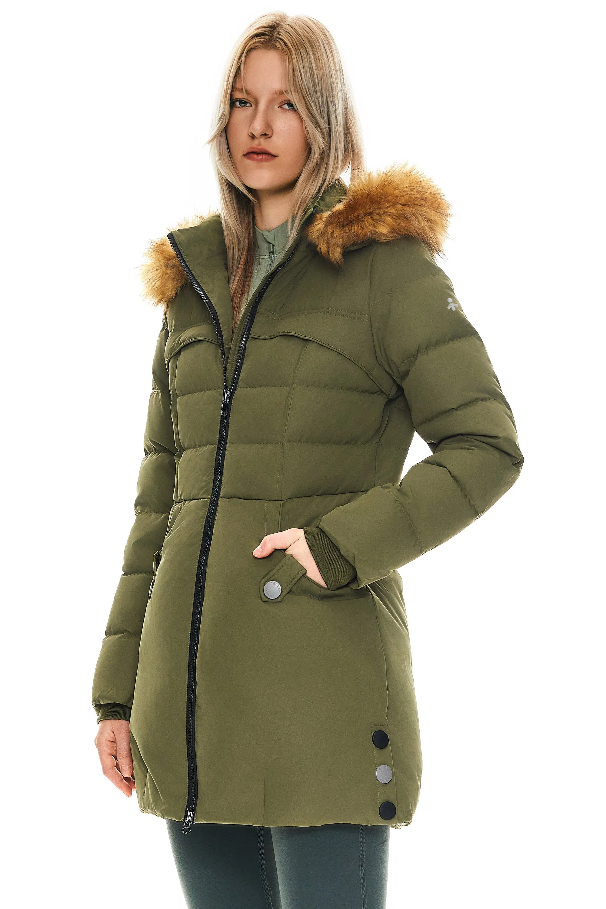 Faux Fur Qulited Puffer Down Jacket