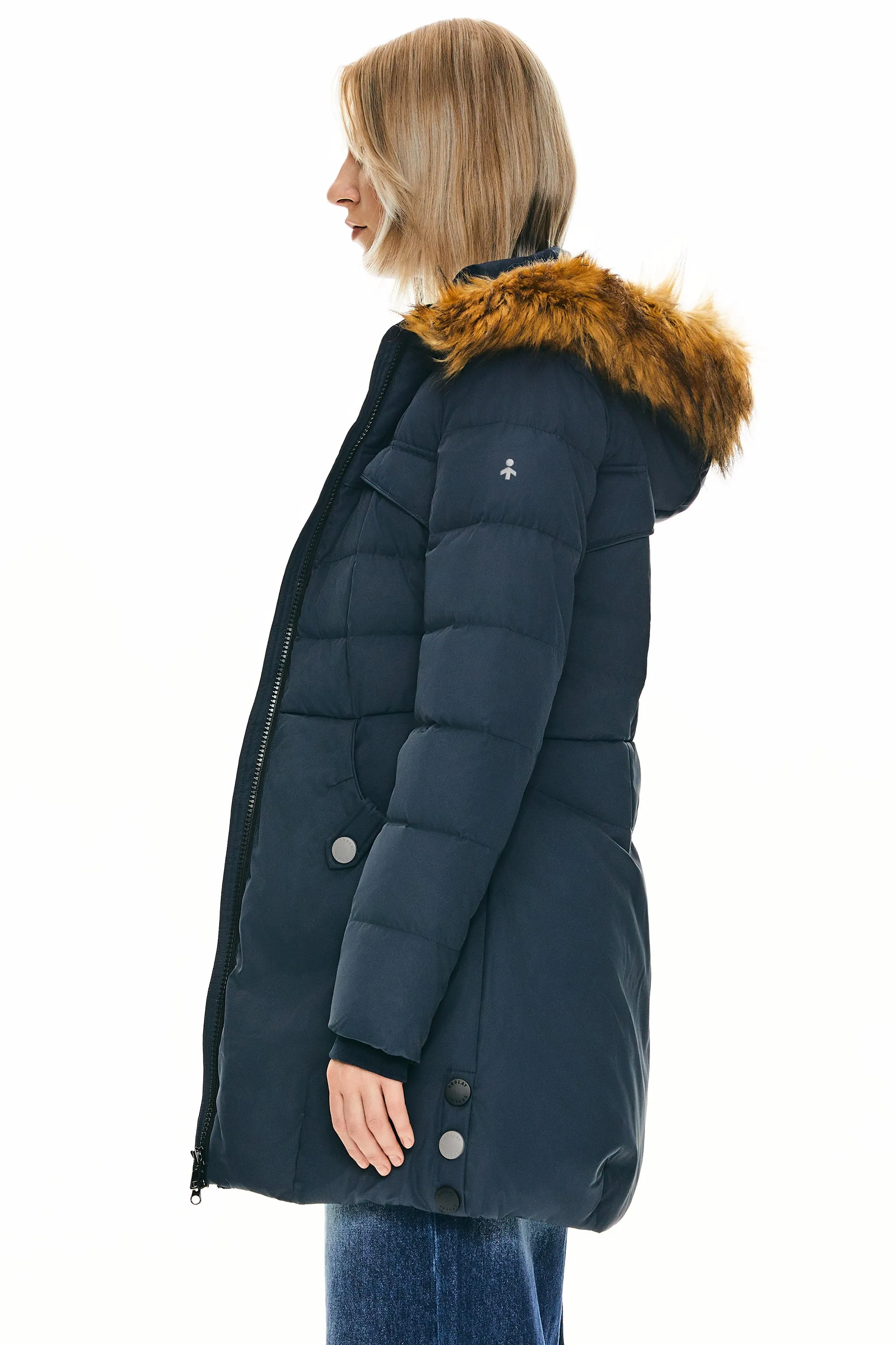 Faux Fur Qulited Puffer Down Jacket