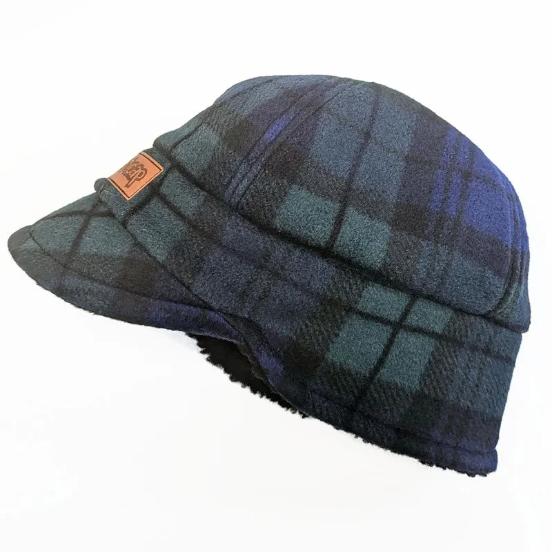 Fleece Winter Cap with Visor, unisex with ear protection and sherpa fleece lining, 3 sizes