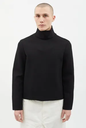 FW14 Black Neoprene Mehdi Turtleneck Sweater