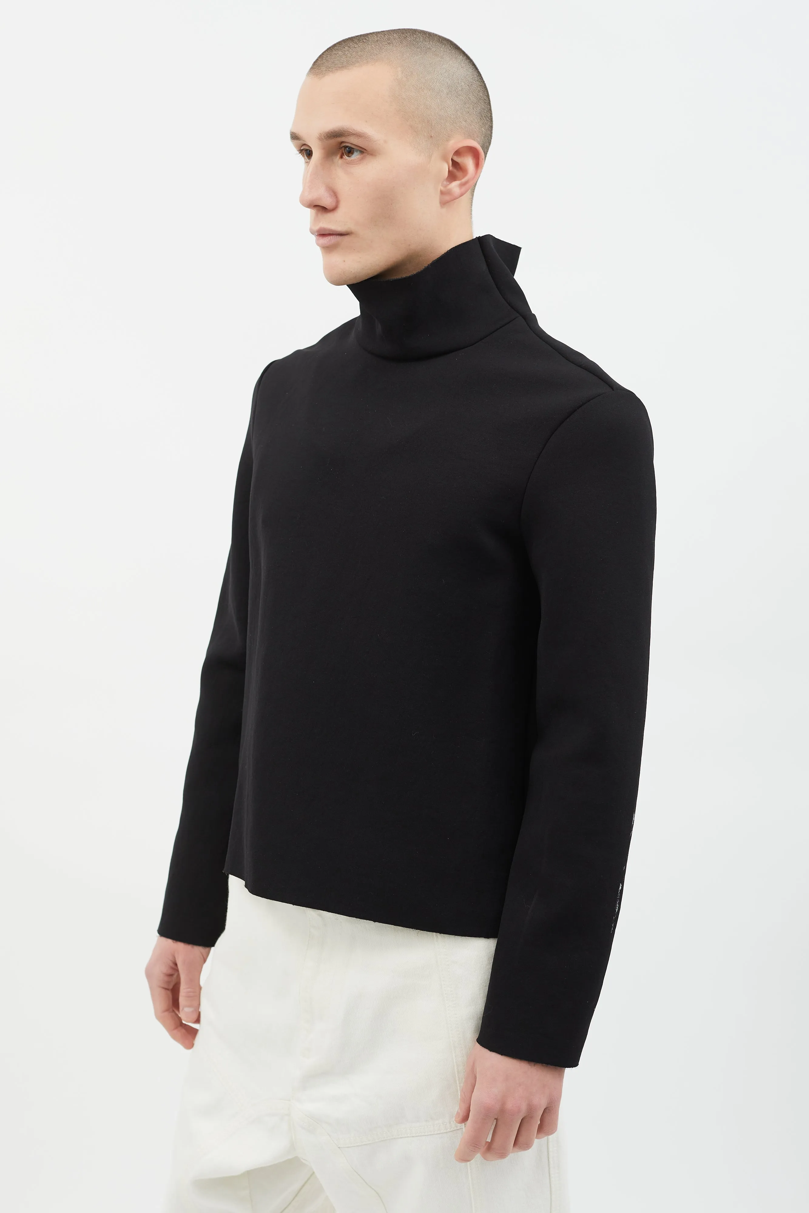 FW14 Black Neoprene Mehdi Turtleneck Sweater