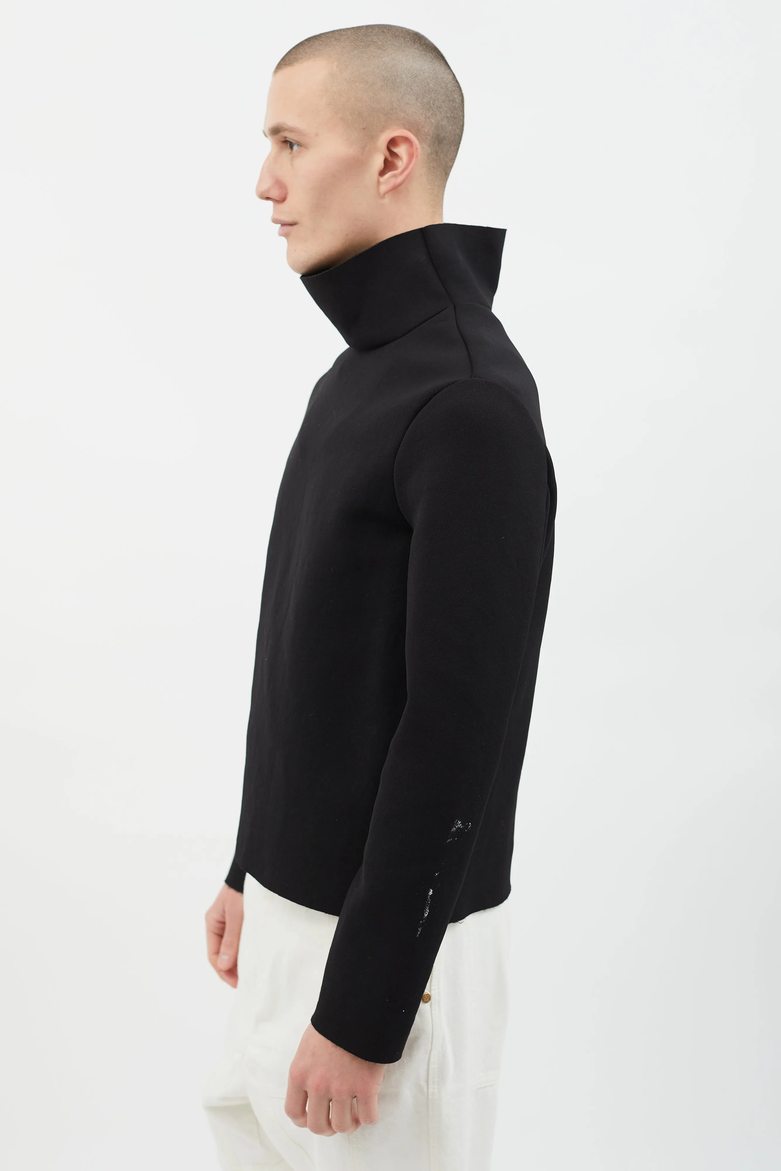 FW14 Black Neoprene Mehdi Turtleneck Sweater