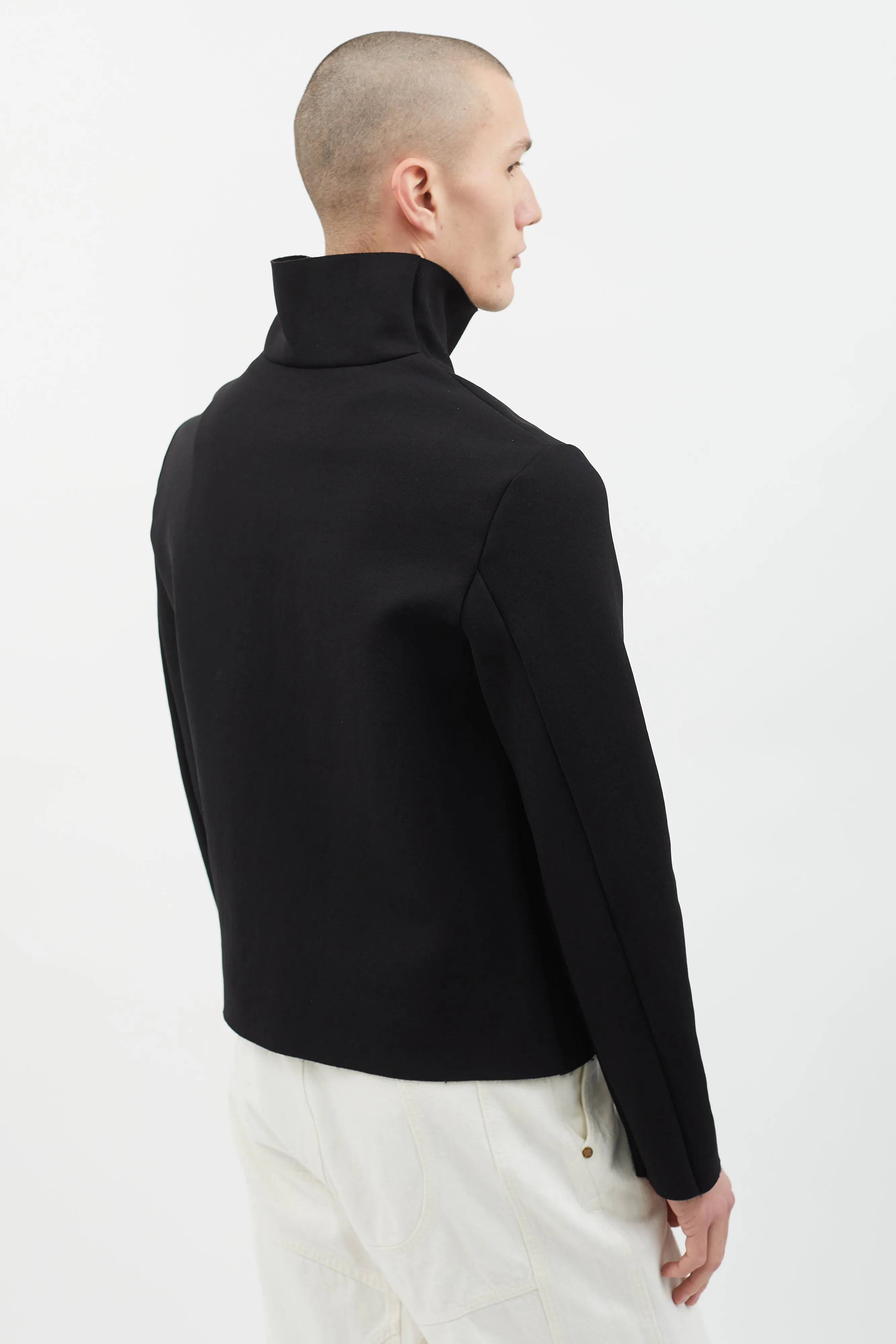 FW14 Black Neoprene Mehdi Turtleneck Sweater