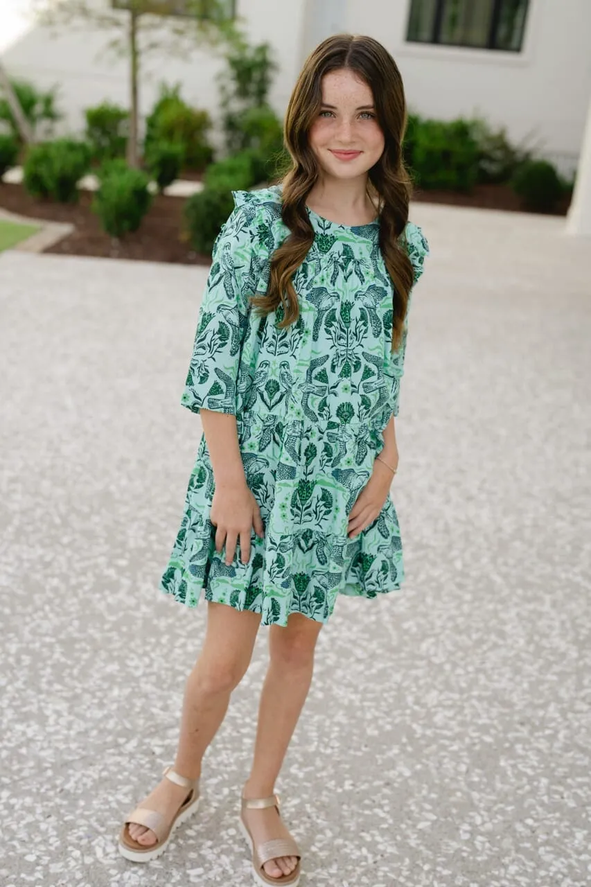 Girls Cece Dress -Mint Jade