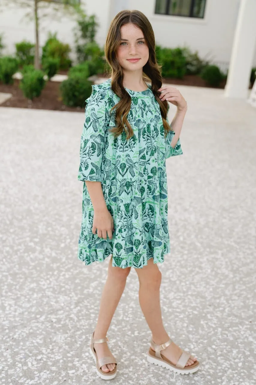 Girls Cece Dress -Mint Jade