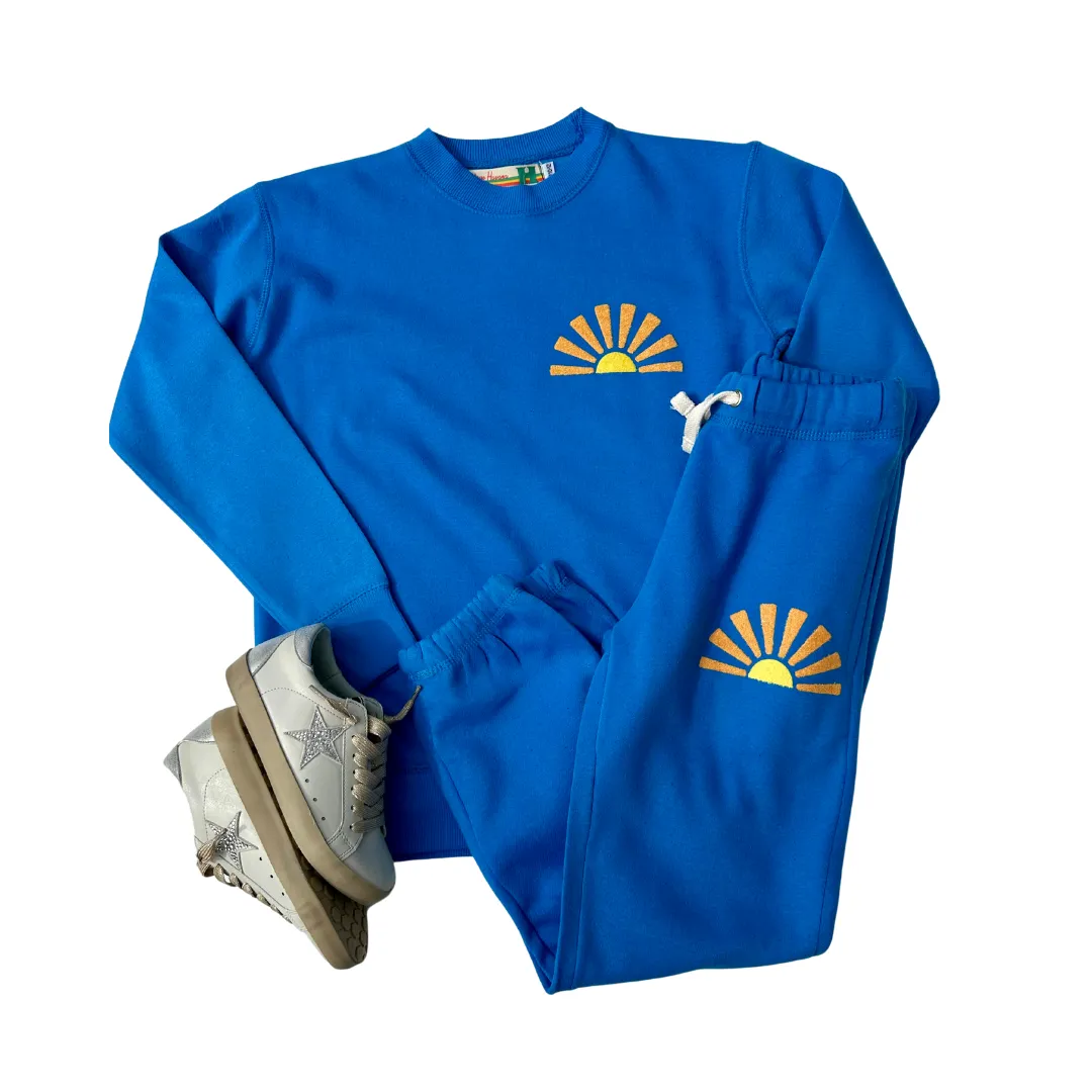 Hailey Fleece Jogger Cobalt Sunsets