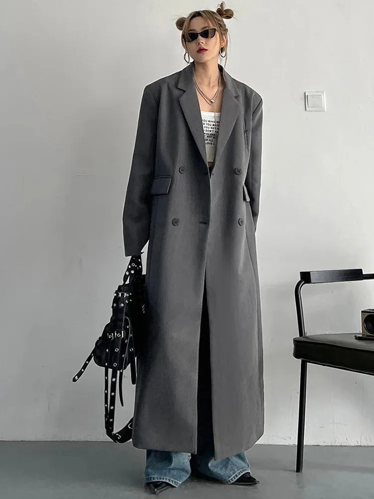 HEYFANCYSTYLE Soft Oversized Trench Coat