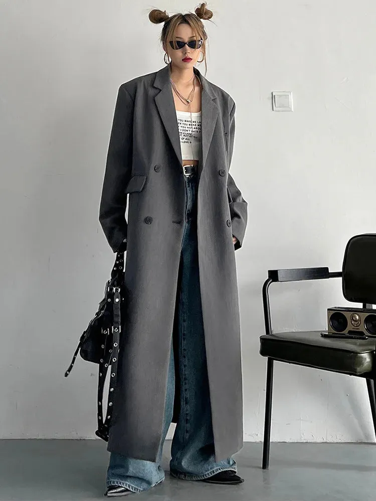 HEYFANCYSTYLE Soft Oversized Trench Coat