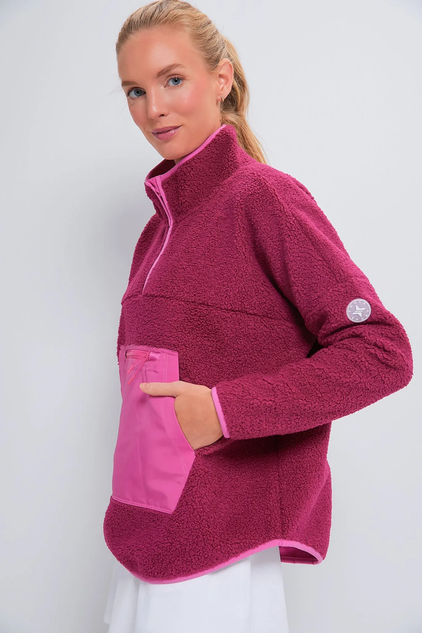 Hot Pink Fleece Cady Quarter Zip