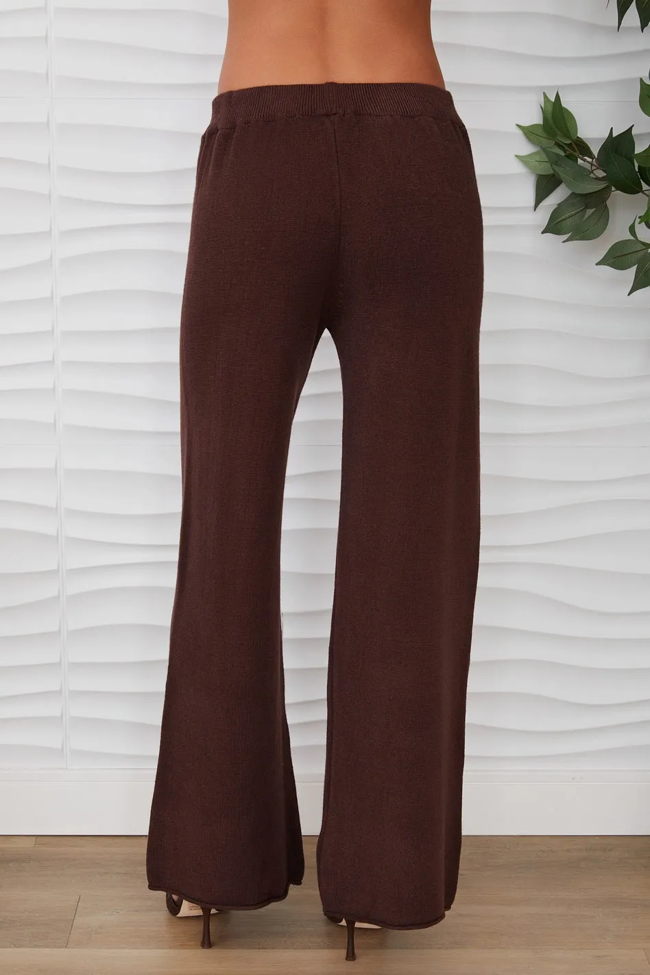 Italian Cozy Flared Pant in Chocolate