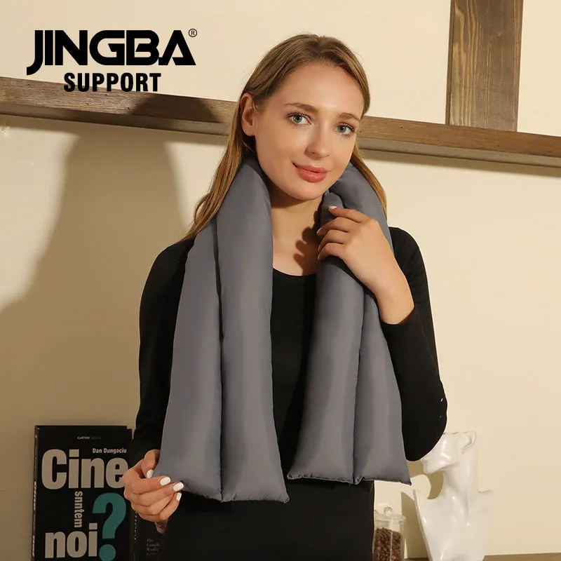 JINGBA SUPPORT 5255 Women's warm heated Down Puffer Scarf Korean Style Waterproof Windproof cross fit Shawl Neck Warmer Scarf