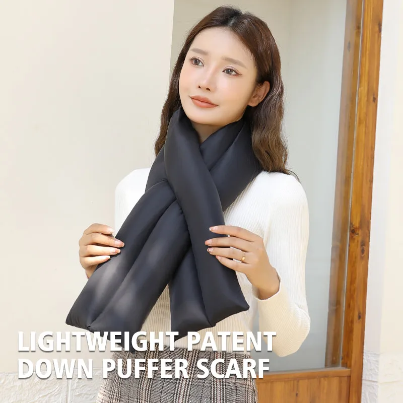 JINGBA SUPPORT 5255 Women's warm heated Down Puffer Scarf Korean Style Waterproof Windproof cross fit Shawl Neck Warmer Scarf