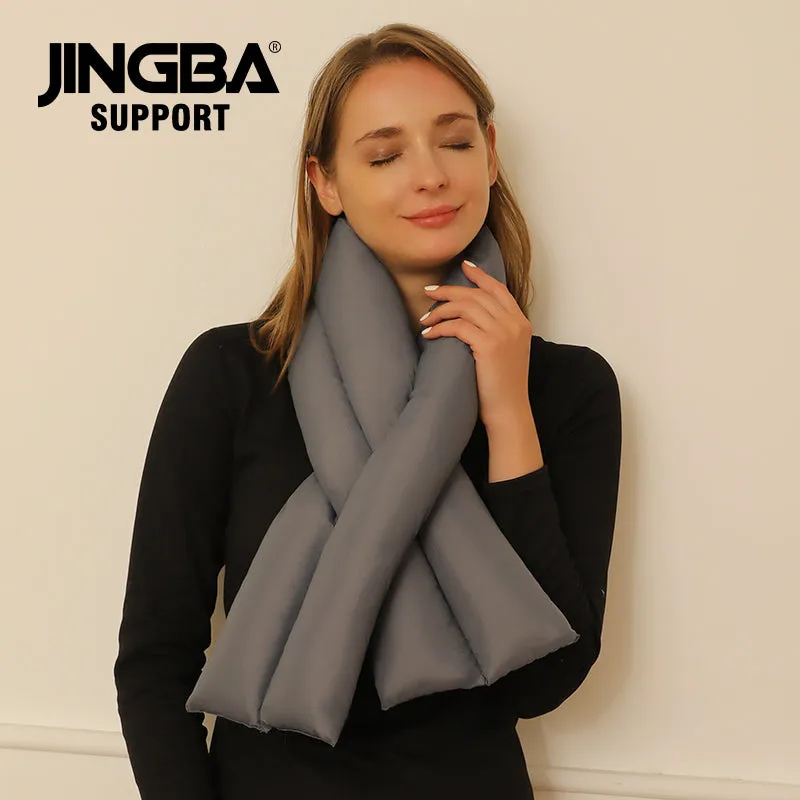 JINGBA SUPPORT 5255 Women's warm heated Down Puffer Scarf Korean Style Waterproof Windproof cross fit Shawl Neck Warmer Scarf