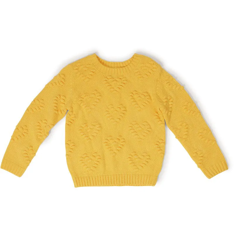 KD Embossed Hearts Yellow Sweater 7794