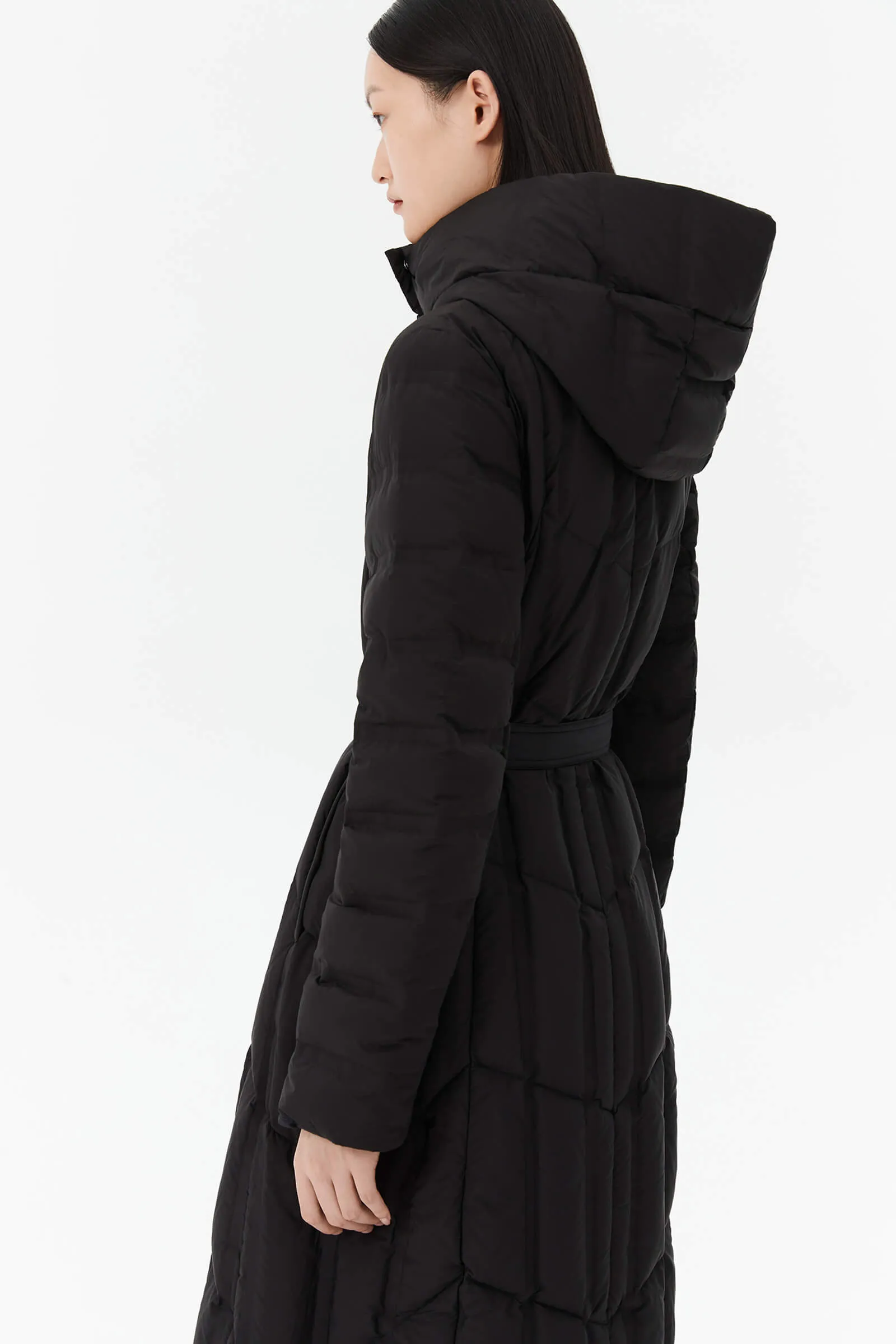 LILY Hooded Goose Down Long Down Coat