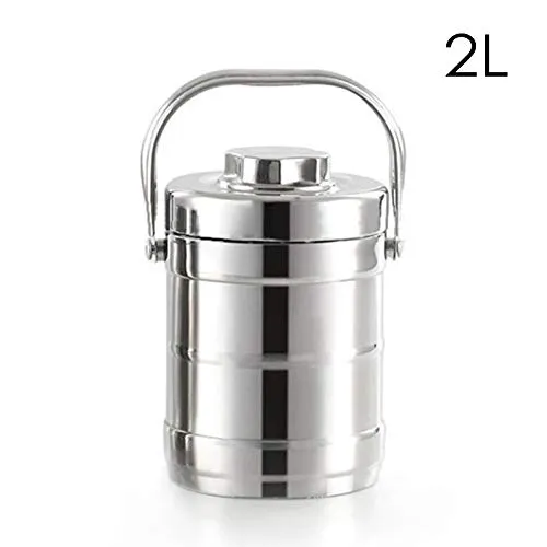 LUCIY Lunchbox 1.6/2.0L Healthy Material Vacuum Insulated Thermos Lunch Box Stainless Steel Thermal Food Jar Vacuum Thermos Insulated Lunch Box (Size : 2L)