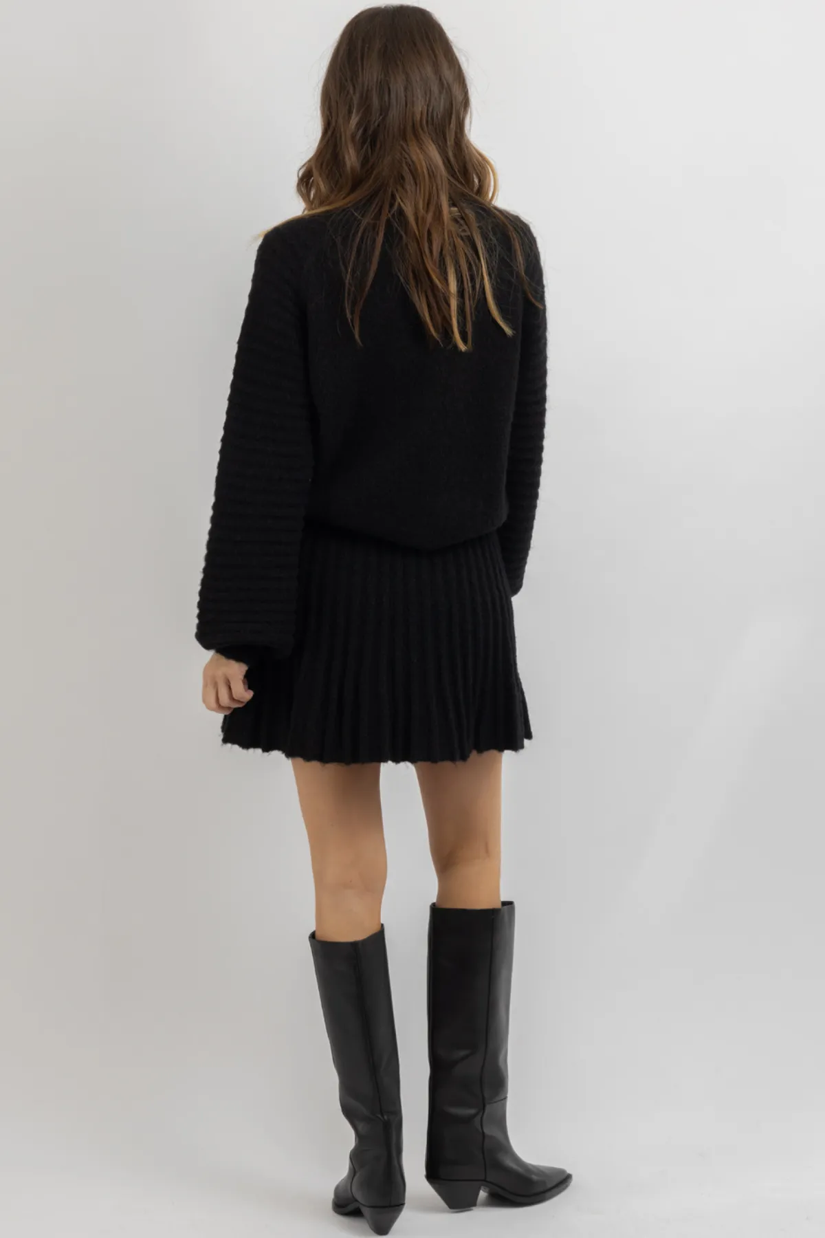 MANHATTAN BLACK SWEATER SKIRT SET *BACK IN STOCK*