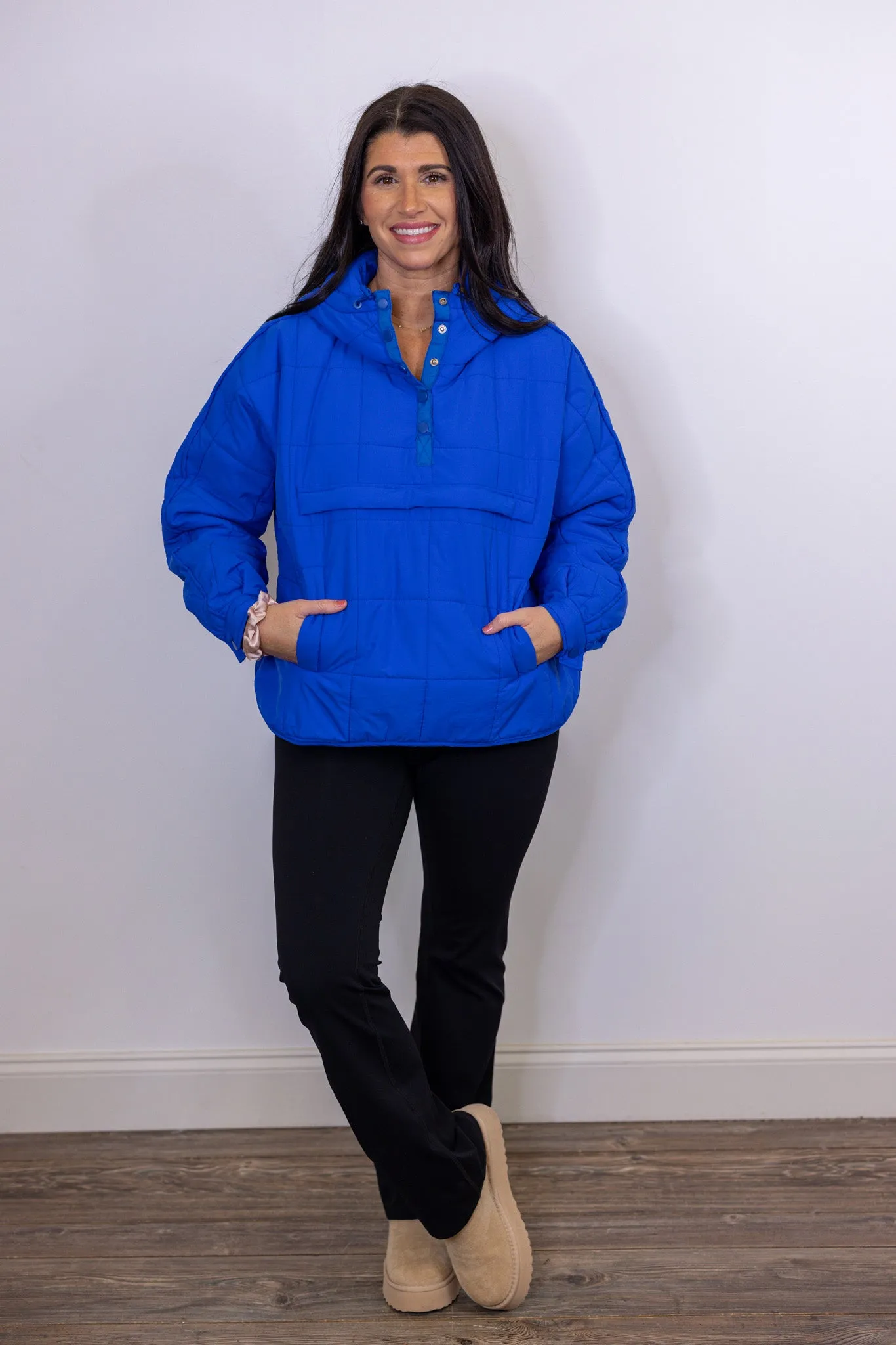 Misty Mornings Blue Puffer Hoodie