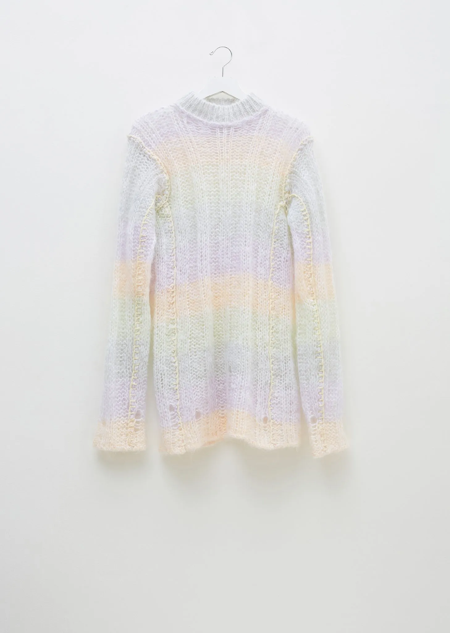 Mohair Stripe Crewneck Sweater