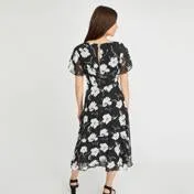 Painterly Floral Fit and Flare Dress