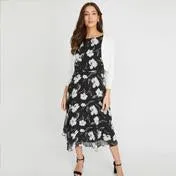 Painterly Floral Fit and Flare Dress