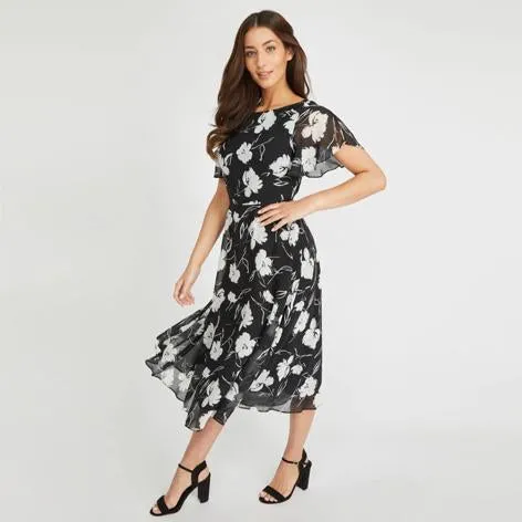 Painterly Floral Fit and Flare Dress