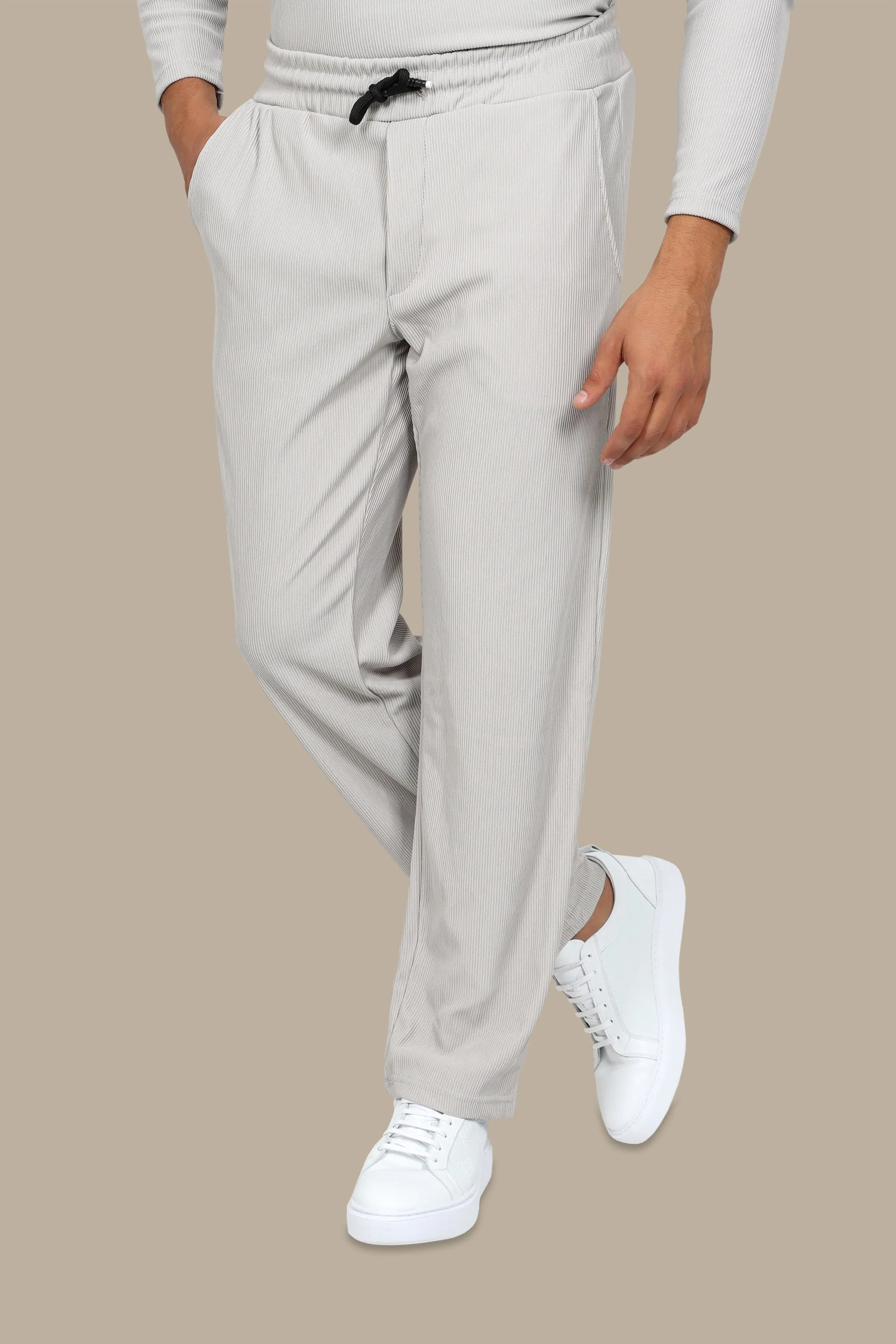 Pant Baggy Ribbed Plain Grey