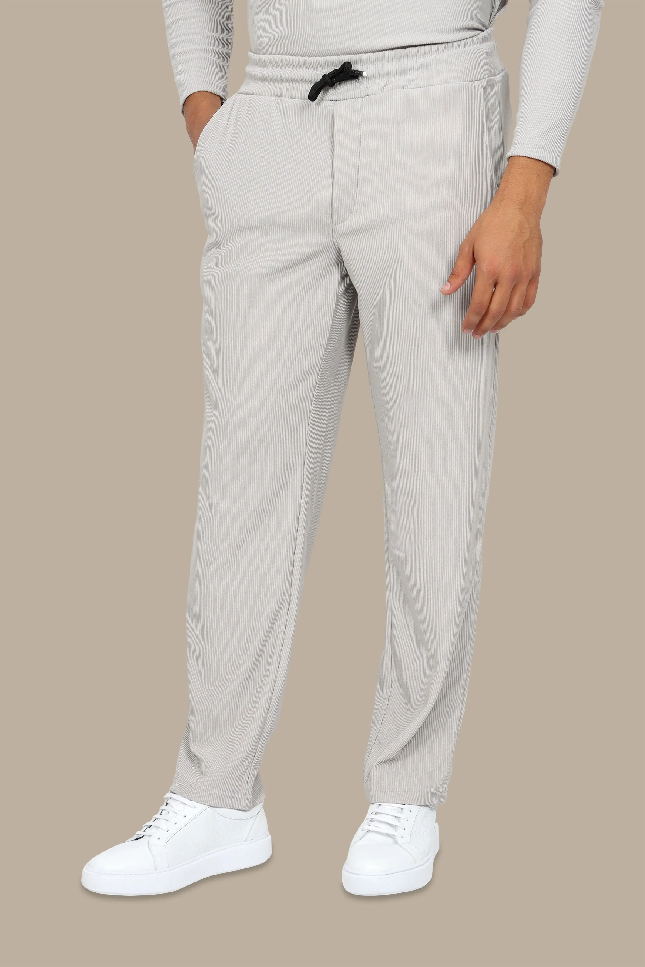 Pant Baggy Ribbed Plain Grey