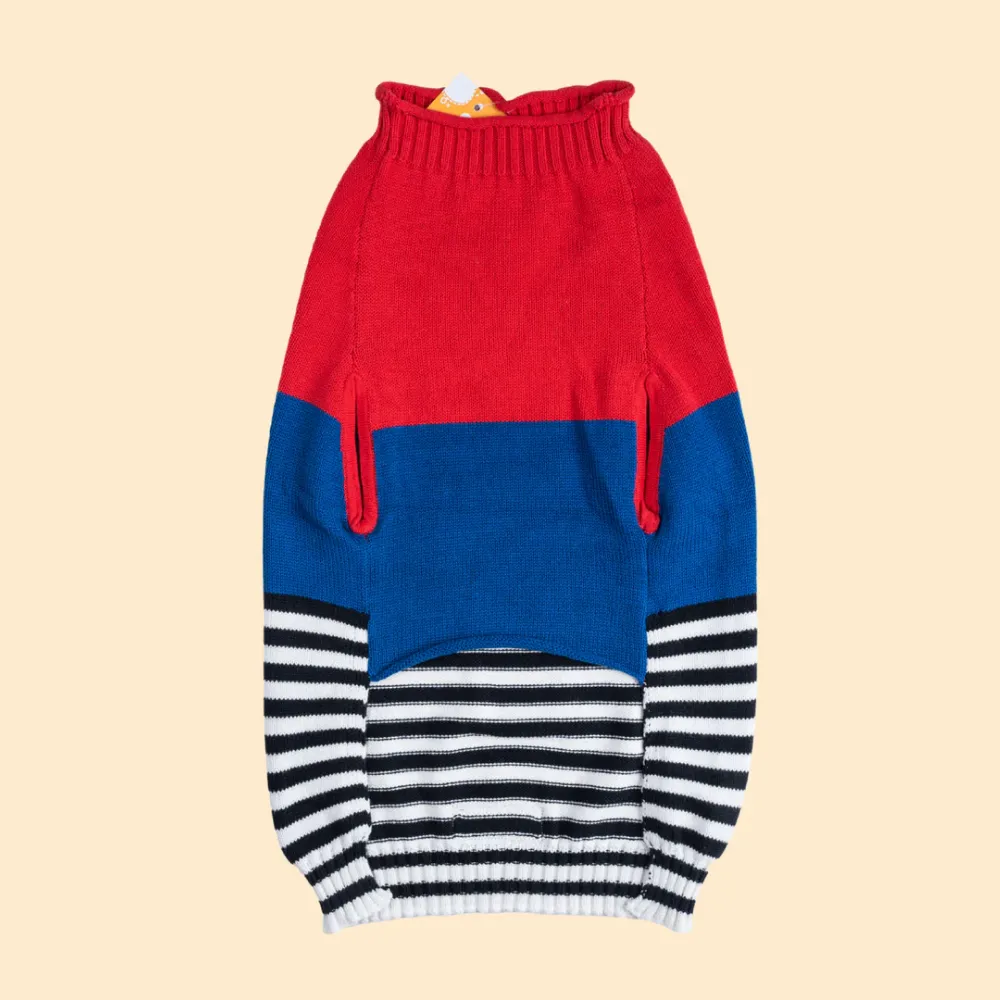 Pet Set Go Striped Sweater for Dogs (Red/Blue)