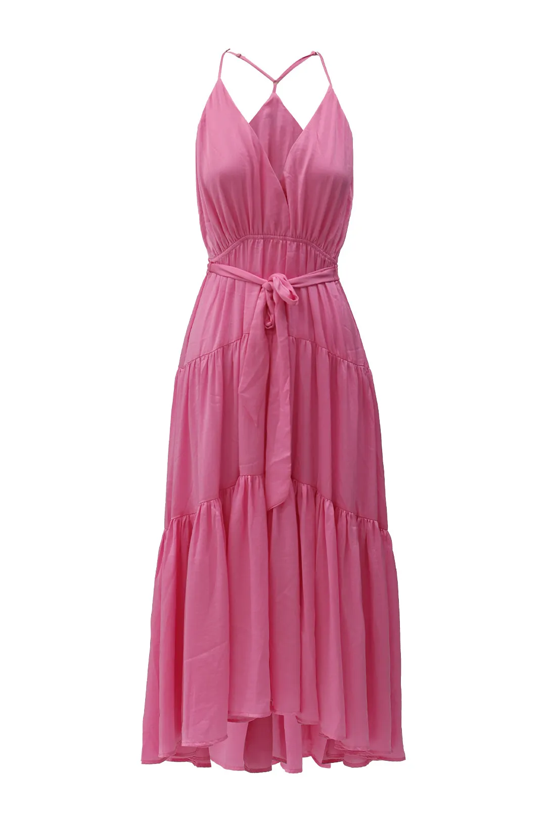 Pink Sirocco V Neck Maxi Dress