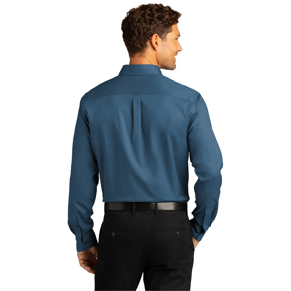 Port Authority® Long Sleeve SuperPro React™ Twill Shirt - Regatta Blue