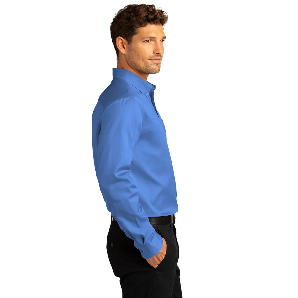 Port Authority® Long Sleeve SuperPro React™ Twill Shirt - Ultramarine Blue